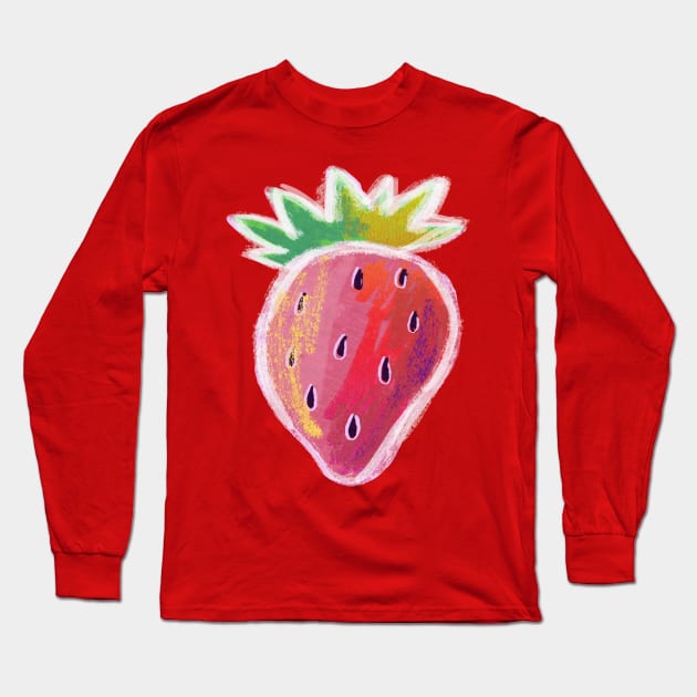 Pastel Strawberry Long Sleeve T-Shirt by saradaboru